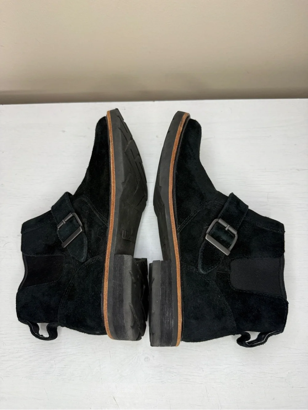 LLBean Old Port Black Suede Ankle Boot Sz 8